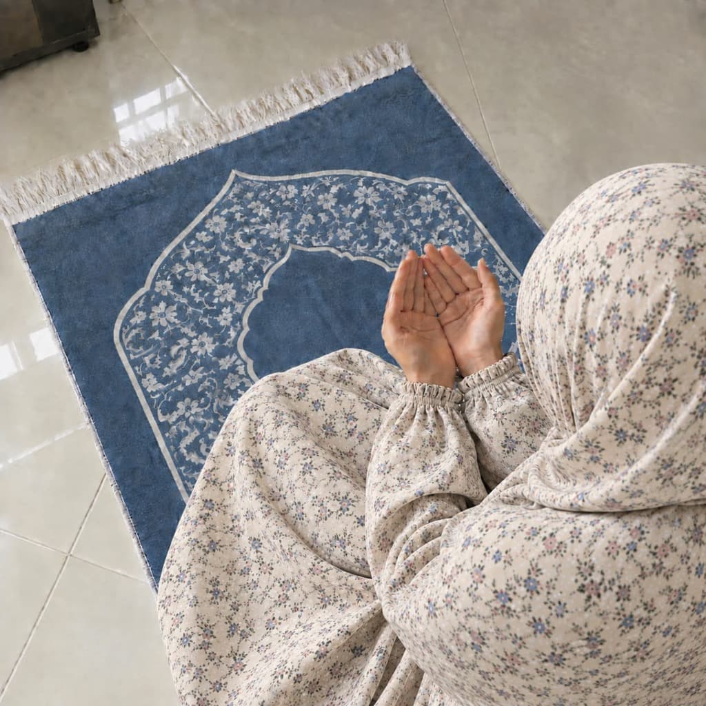 Al-Fatima Royal Soft Lawn Namaz Chadar - Almond Cream Blossom