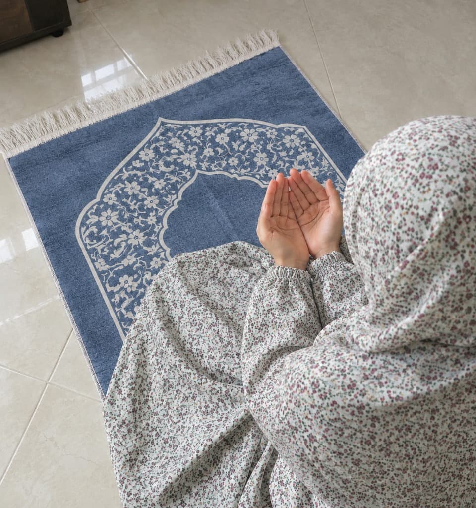 Al-Fatima Classic Soft Finish Lawn Namaz Chadar - Sage Eucalyptus Mist